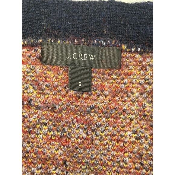 J Crew Womens Cardigan Sweater Small Red Blue Plaid Wool Mohair Pockets Buttons - Picture 6 of 13
